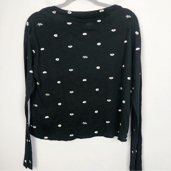 VICTORIA’S SECRET PINK | Girlfriend Lip Print Long Sleeve Crop Tee Women’s Small - Picture 6 of 7